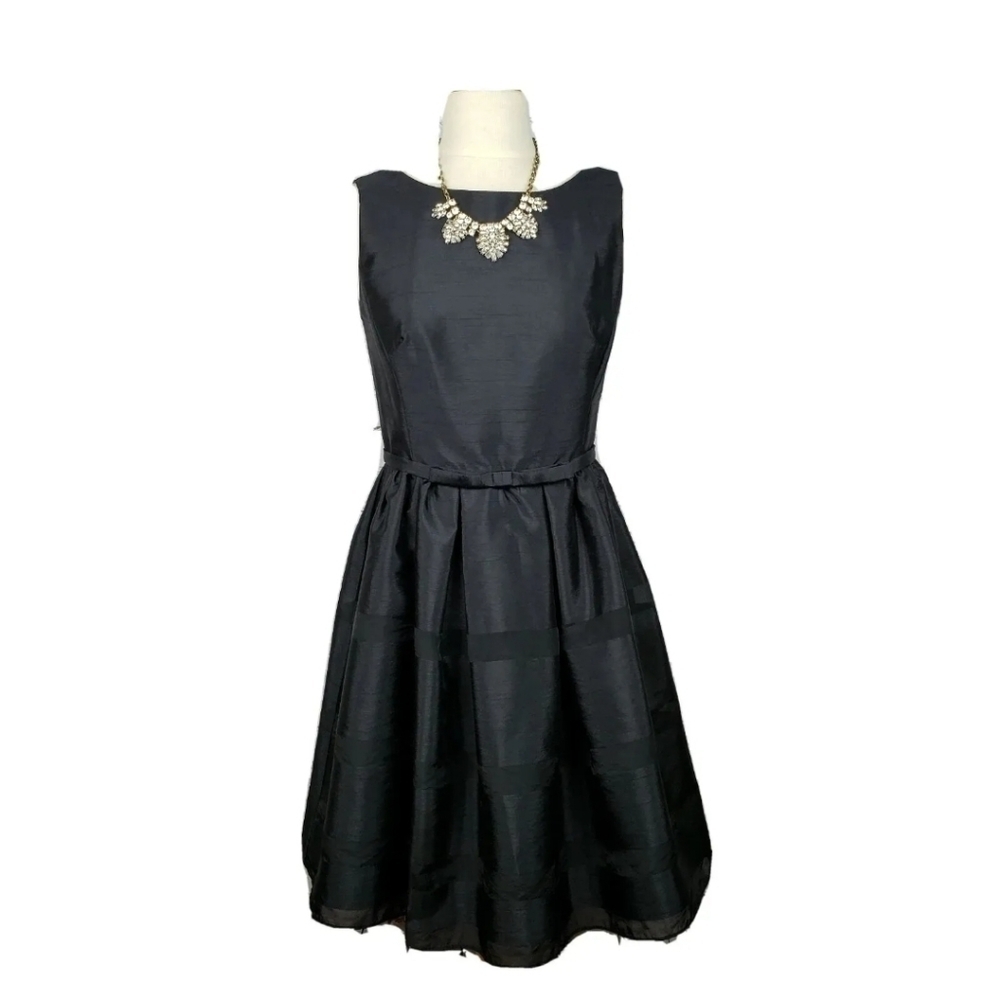 The Limited LBD Fit & Flare Sheer Stripes Princess Seams Classic Size 2